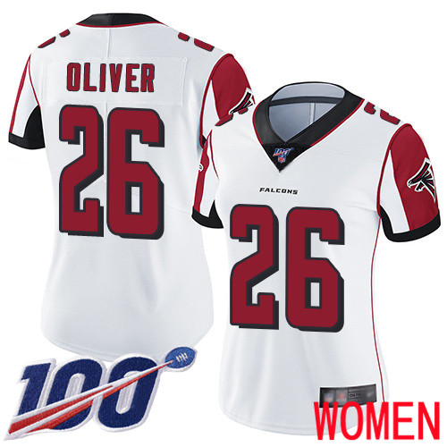 Atlanta Falcons Limited White Women Isaiah Oliver Road Jersey NFL Football 26 100th Season Vapor Untouchable